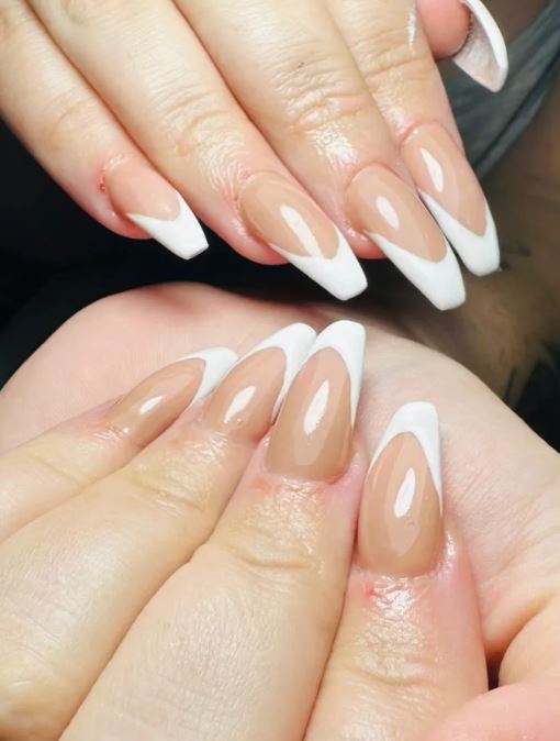 Classic elegant French manicure